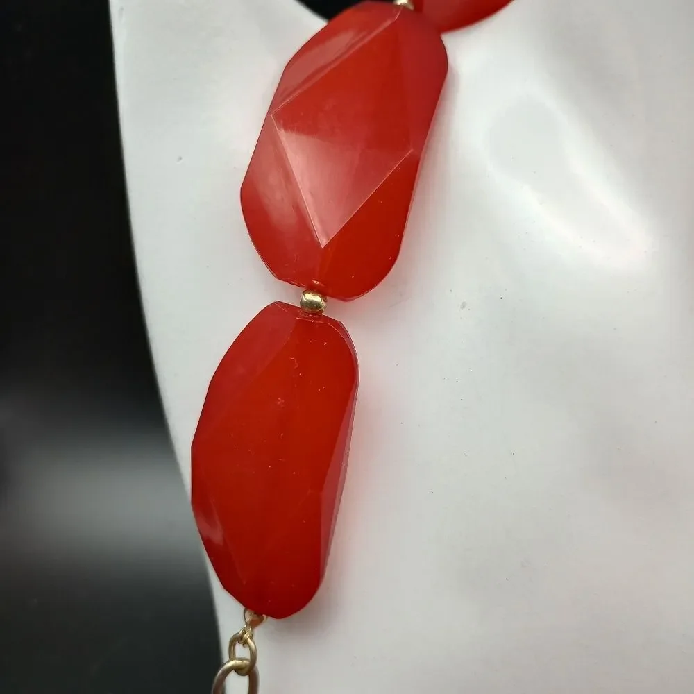 Fiery tribute faceted bead necklace OFL
